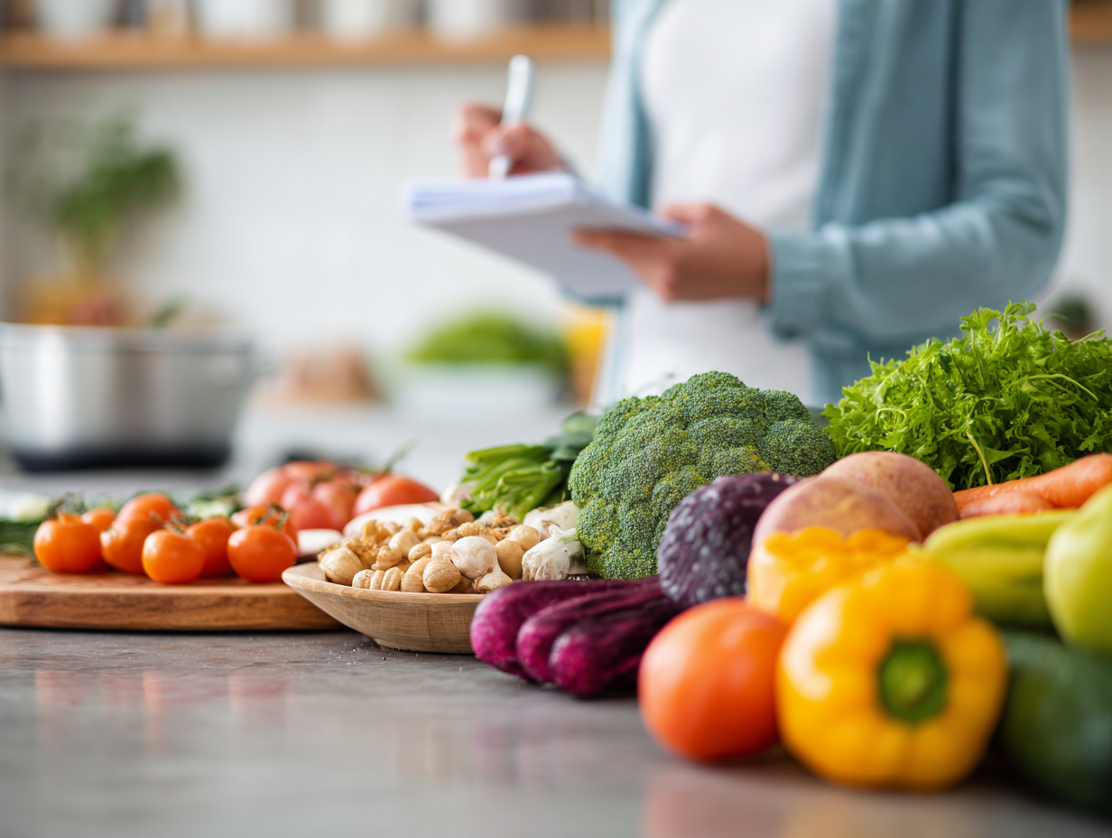 Farebné zdravé jedlo na tanieri